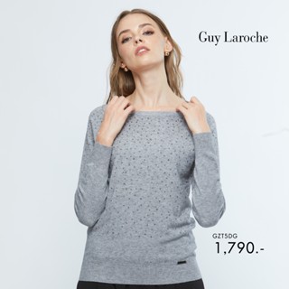 Guy laroche COZY KNIT : เสื้อเบราส์ผ้าถัก แต่งรีดสตัดด้านหน้า (GZT5DG)