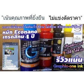 หมึกEcoNano solvent เป็นหมึกเฉพาะเครื่องEpson A3 รองรับหัวความละเอียด5760dpiที่โมเป็นหมึกน้ำมันแล้ว สีเงาสวยสดไม่ตันเร็ว