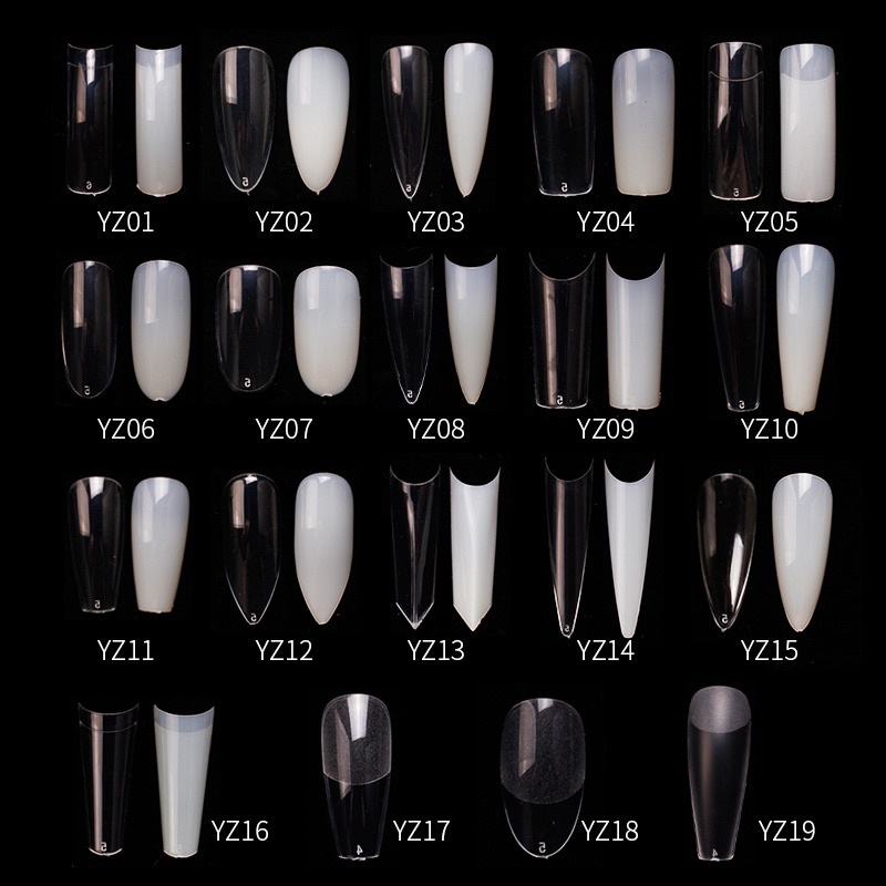 เล็บ PVC ทรงต่างๆ❌ตัวเลขสีแดง❌ทรงเล็บจะเรียวๆแพค 500 ขิ้น No.0-9 🌈พร้อมส่งในไทย 🌈