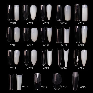 เล็บ PVC ทรงต่างๆ❌ตัวเลขสีแดง❌ทรงเล็บจะเรียวๆแพค 500 ขิ้น No.0-9 🌈พร้อมส่งในไทย 🌈