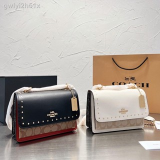 ♗✈❐【Real shot】COACH New 2022 Organ Bag Klarey Fashion All-match Shoulder Bag Messenger Bag (with Box)