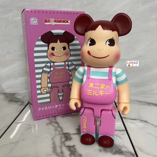 Bearbrick × Fujiya Peko Blue &amp; Pink ฟิกเกอร์อนิเมะ 400% 28 ซม. ของเล่น / GK / ของสะสม / ของขวัญ / lzkail.sg