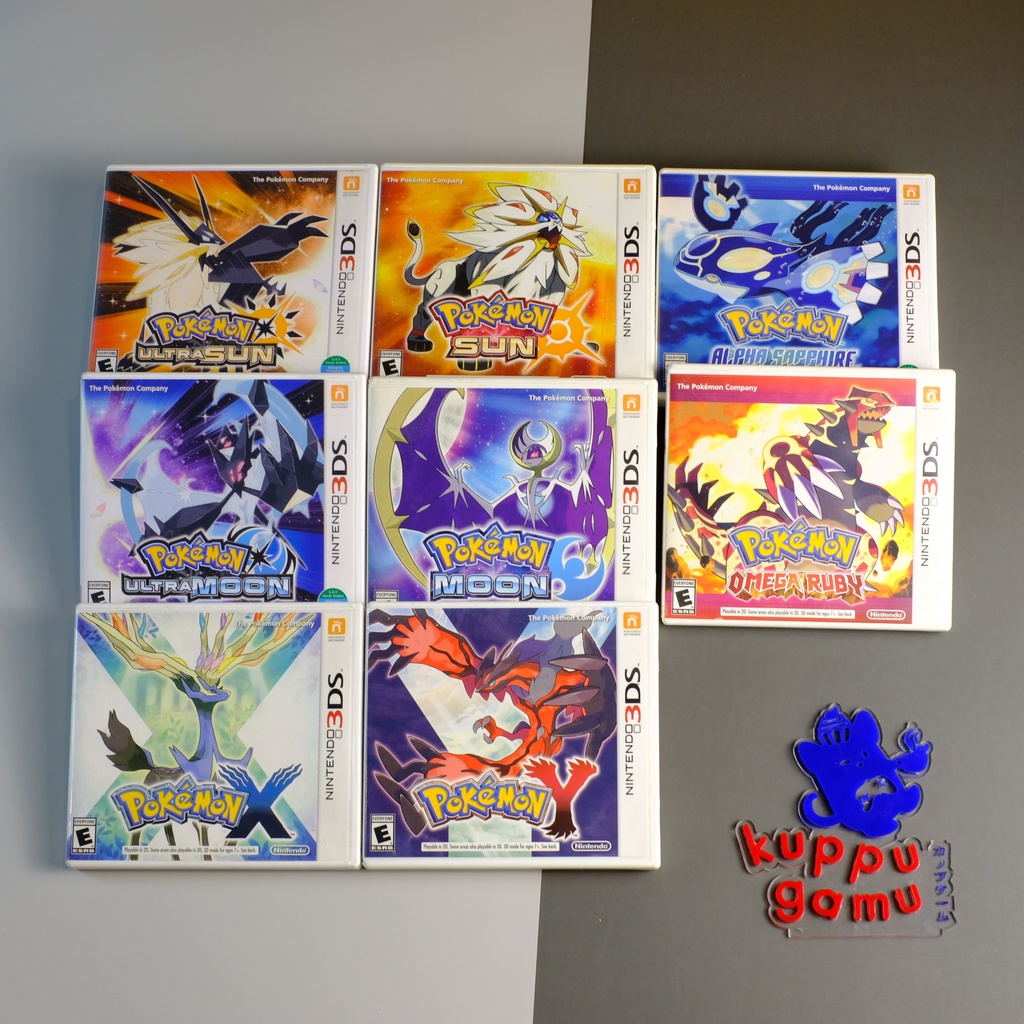 ตลับเกม Pokemon 3DS ของแท้ โซน US JP EU - Pokemon Sun Moon Ultra Ultrasun Ultramoon X Y Omega Ruby Alpha Sapphire มือสอง