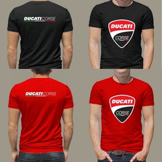 🌟​พร้อมส่ง​🌟 แขนสั้นพิมพ์ลายNew Ducati Corse Moto Gp Racing โลโก้ขนาดใหญ่เสื้อยืดคอกลมโลโก้อย่างเป็นทางการ Mens แฟชั่น