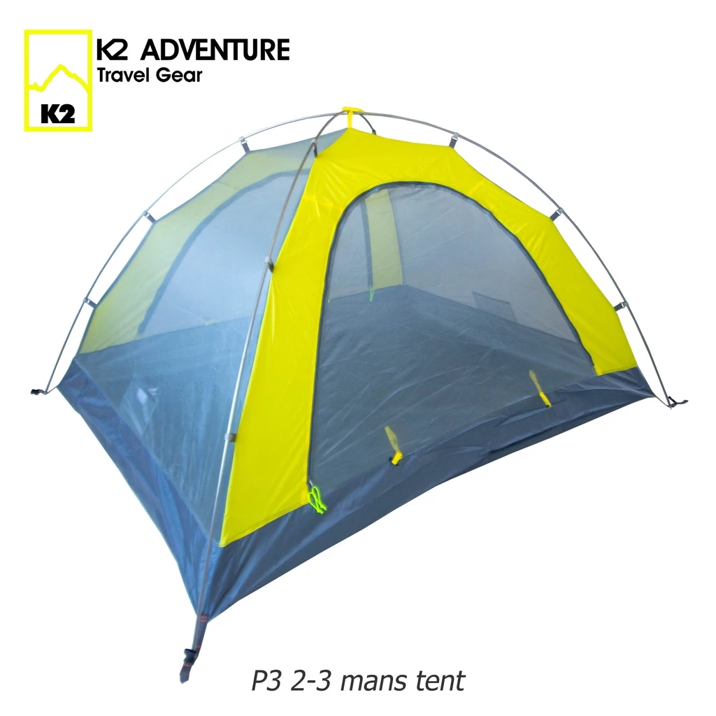 เต็นท์มอเตอร์ไซค์ K2 ADVENTURE รุ่น P3 สีเหลือง นอน 2-3 คน เก็บเล็ก น้ำหนักเบา เสาอลู กันฝน กันลม thumbnail 6