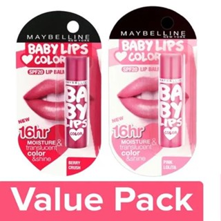 NEW!!! MEYBELLINE NEW YORK!! BABY LIPS COLOR LIP BLAM 12hr MOISTURE AND TRANSLUCENT COLOR &amp; SHINE