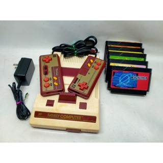 Famicom จอย เม็ดถั่ว เน้นเล่น จอย โทโบ ชุดไฟไทยพร้อมเล่นระบบAV ตลับ แท้5ตลับแบบสุ่ม