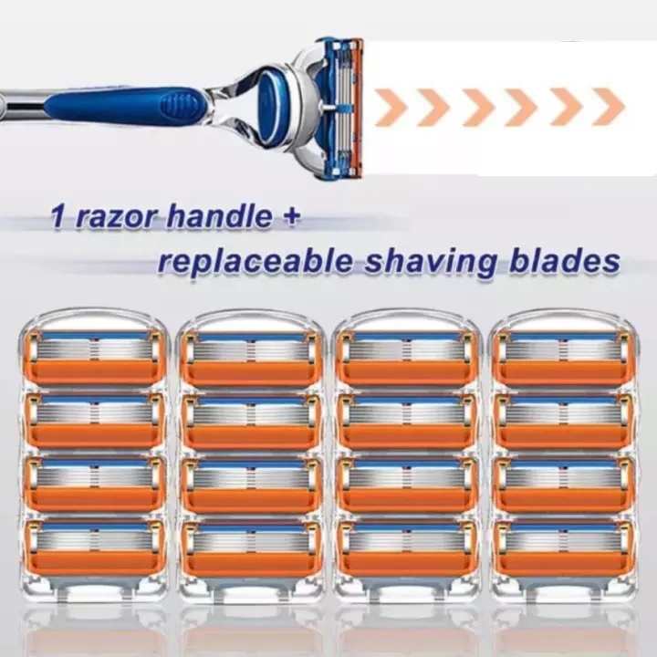Fusion 5 Proglide Proshield 5 ชั้นใบมีดโกนหนวดสําหรับผู้ชาย 「COD」 มีดโกน มีดโกนหนวด แบบ 5 ใบมีด พร้อมใบมีดโกน 1