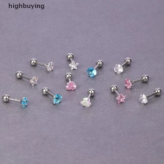 [highbuying] 1 คู่ แฟชั่น ที่เรียบง่าย คริสตัล เพทาย ต่างหูสตั๊ด ต่างหูสเตนเลส กระดูกอ่อน กระดูกหู ต่างหูเล็บ สําหรับผู้หญิง ปาร์ตี้ มินิมอล เครื่องประดับ ใหม่ พร้อมส่ง