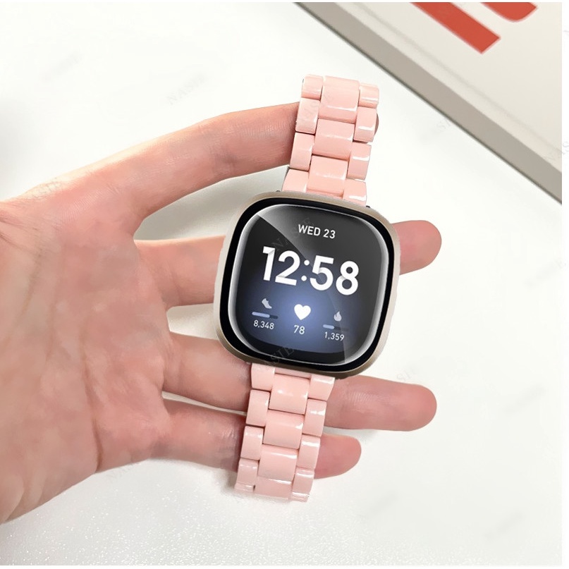 สายนาฬิกาข้อมือพลาสติก สีแคนดี้ พร้อมเครื่องมือ สําหรับ Fitbit versa 4 Fitbit versa 3 Fitbit versa 2