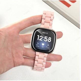 สายนาฬิกาข้อมือพลาสติก สีแคนดี้ พร้อมเครื่องมือ สําหรับ Fitbit versa 4 Fitbit versa 3 Fitbit versa 2 versa lite Fitbit sense Fitbit sense 2 Fitbit sense 2