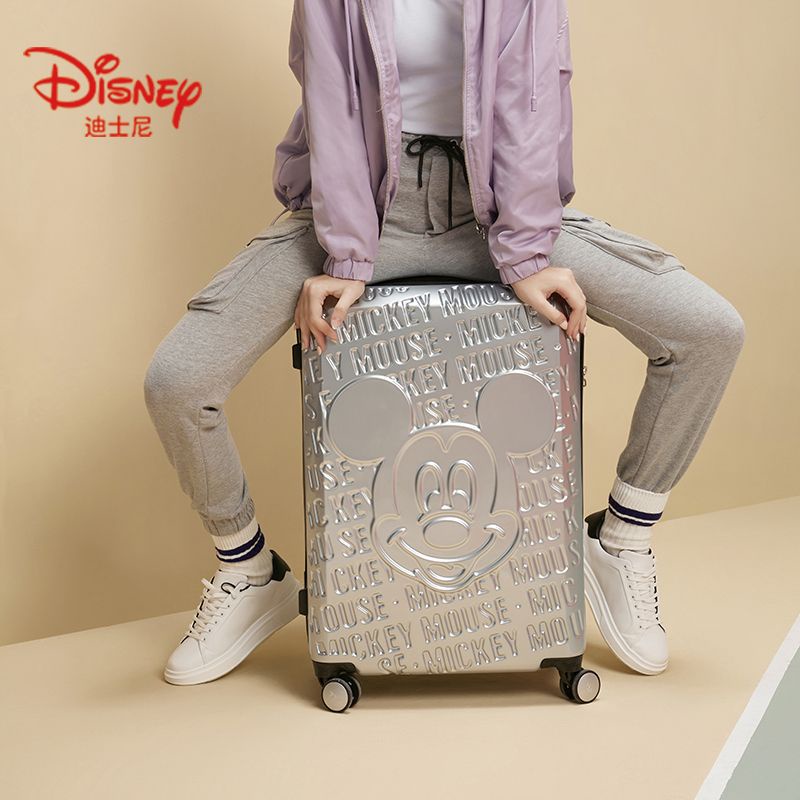 A.t.a Disney กระเป๋าเดินทางล้อลาก แบบใส่รหัสผ่าน 20 นิ้ว สีแดง สําหรับผู้หญิง