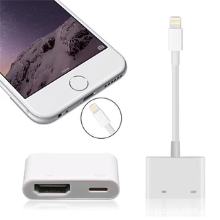 ❤️พร้อมส่ง🍎phone To HDMI Adaptor ios Digital AV Adaptor พร้อมพอร์ตชาร์จ สำหรับ iOS tablet สำหรับ HD TV Monitor 1080P