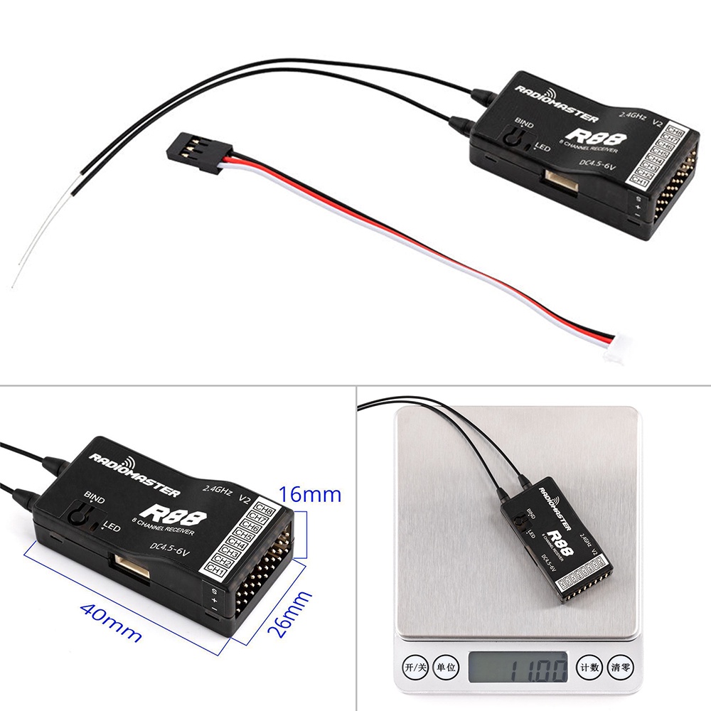 Radiomaster ตัวรับสัญญาณนาโน R81 R84 R86 R86C R88 2.4GHz มากกว่า 1KM SBUS สําหรับ FrSky D8 TX16S
