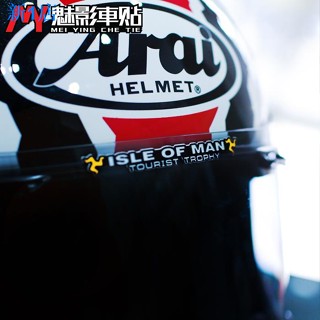 จัดส่ง 24 ชั่วโมง = พร้อมส่ง สติกเกอร์สะท้อนแสง SHOEI ARAI AGV HJC Phantom ISLE OF MAN TT ARAI Doohan TT สําหรับติดเลนส์รถยนต์