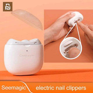 Seemagic กรรไกรตัดเล็บไฟฟ้า ปลอดภัย ดูแลเล็บ กรรไกรตัดเล็บไฟฟ้าอัตโนมัติ ที่กันจอน พร้อมไฟตัดเล็บ