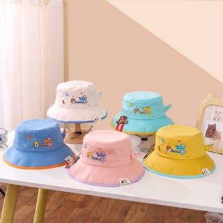 [พร้อมส่ง] หมวกเด็ก 12เดือน-6ปี รอบหัว:51-53 cm. หมวกบักเก็ต (Bucket) ปักลายการ์ตูนไดโนเสาร์ (Dinosaur) 🦖 หมวกแฟชั่นเด็ก