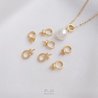 จี้ไข่มุกคริสตัล ทอง 14K รูปดวงตาแกะ ขนาดใหญ่ ครึ่งรู diy อุปกรณ์เสริม สําหรับทําเครื่องประดับ