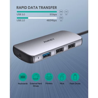 AUKEY CB-C85 USB C Hub ฮับ 8-in-1 with 4K HDMI, USB 2.0. USB 3.0, 100W PD Charging, SD&Micro SD Card Reader รุ่น CB-C85