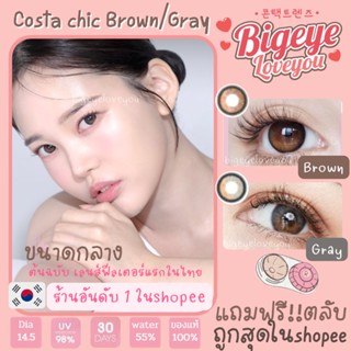 คอนแทคเลนส์🌈Costa Chic🌈 Brown/Gray (Luxzylens) ขนาดมินิ💖ขายดี🍭