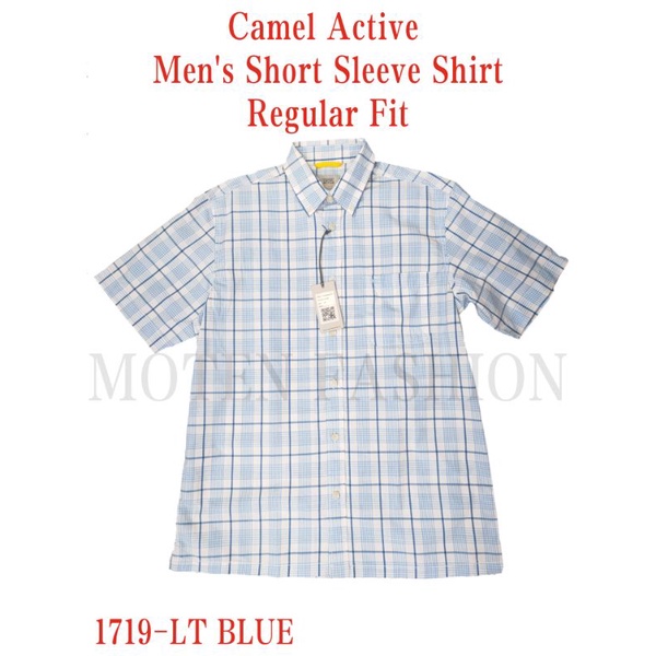 เสื้อเชิ้ตแขนสั้นผู้ชาย Camel Active Regular Fit 1719-LT BLUE