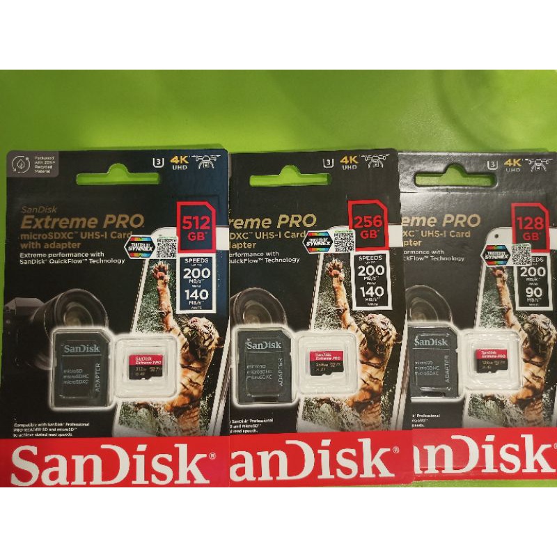 เมมโมรี่การ์ดยี่ห้อ SanDisk Extreme Pro