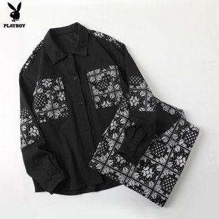 Playboy Vintage Shirt Trend Versatile Fashion Long Sleeve Shirt