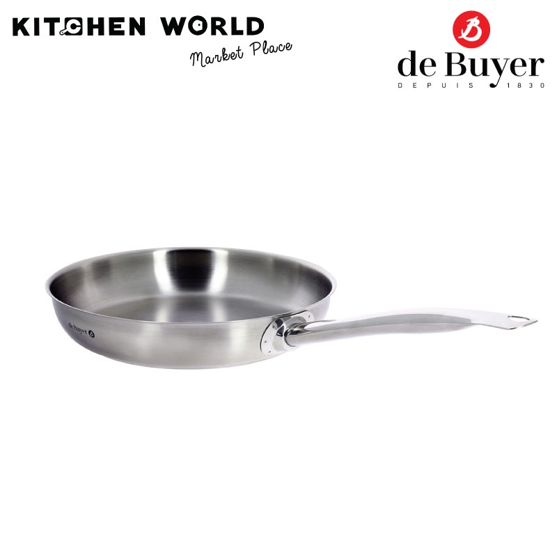 de Buyer 3504 Round Stainless Steel Frypan Prim''Appety / กระทะสแตนเลส