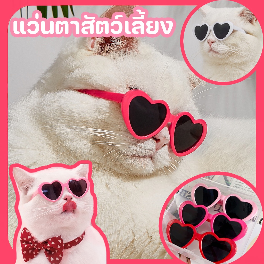 พร้อมส่ง🐱แฟชั่น แว่นตาสัตว์​เลี้ยง​ หมาแมว ​รูปหัวใจ อุปกรณ์​แต่งตัวสัตว์​เลี้ยง​
