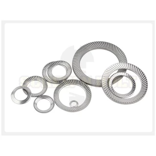 แหวนรอง แหวนรองน็อต ล็อค ฟันบนลาง กันสั่น กันคลาย สแตนเลส 304 - M3-M25 / Serrated Lock Washer SUS304