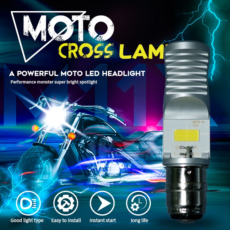 รถจักรยานยนต์ LED ไฟหน้า P15D H4 6000K รถมอเตอร์ไซด์ Universal Honda Yamaha Kawasaki Modenas