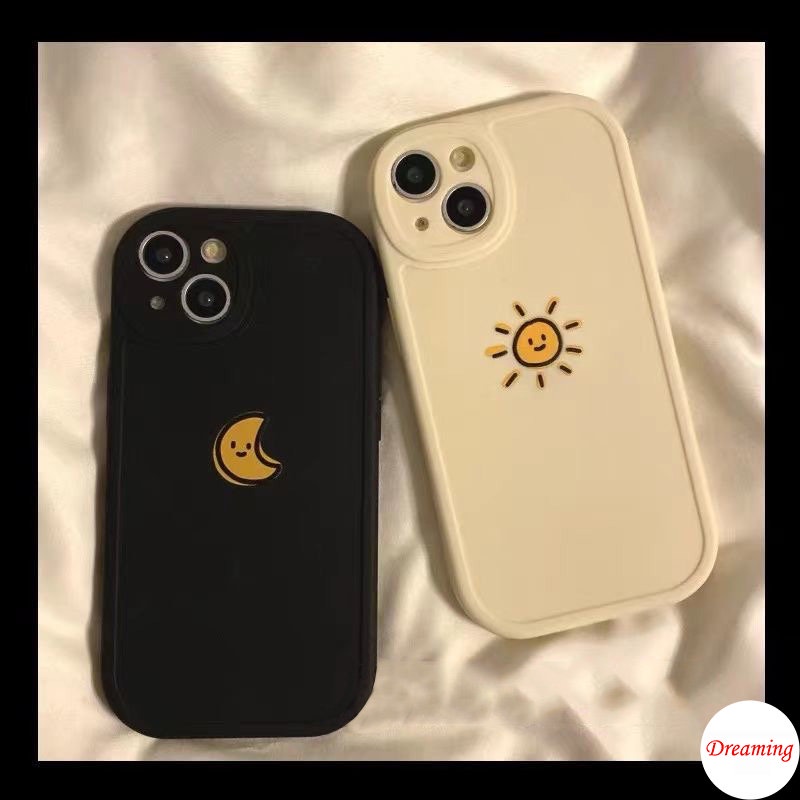 เคสโทรศัพท์มือถือ แบบนิ่ม ลายดวงจันทร์ และดวงอาทิตย์ สําหรับ iPhone 15 14 13 12 11 Pro X XR XS Max SE 2020 6 6S 7 8 Plus