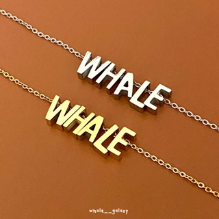 whale_galaxy - Alphabet necklace stainless steel (สีเงิน)