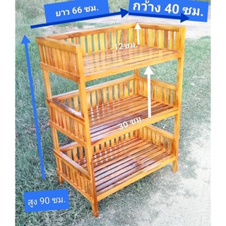 ชั้นวางของเครื่องใช้ในครัว 39x66x90ซม.ไม้สักแท้ 100% ประกอบแล้ว