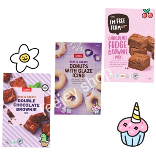 Coles🇦🇺 Bake &amp; Create🫓 Baking mix for brownie🥧 &amp; donut 🍩แป้งสำเร็จรูปสำหรับทำ บราวนี่,โดนัท