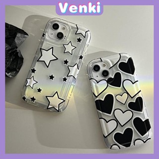 VENKI - Case For iPhone 14 Pro Max TPU Soft Jelly Airbag Clear Case Stars and Hearts Case Camera Protection Shockproof For iPhone 14 13 12 11 Plus Pro Max 7 Plus X XR