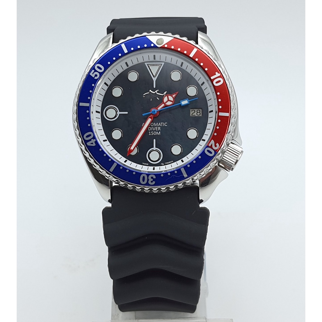 นาฬิกา SEIKO MEN'S DIVER VINTAGE 7002-21 AUTOMATIC PEPSI BEZEL MOD (สภาพดี)