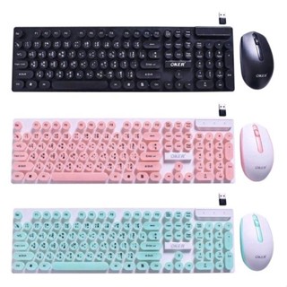 Oker คีบอร์ดไร้สาย เมาส์ไร้สาย Wireless Keyboard Mouse Combo Set K520 รับประกันศูนย์ไทย