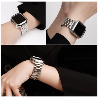 สายนาฬิกาข้อมือ สเตนเลส โลหะ สําหรับ iWatch Strap Series11 10 9 8 7 6 5 4 3 2 1 เคส i watch case Watch SE SE2 Ultra 41 มม. 45 มม. 49 มม. 40 44 สาย i Strap