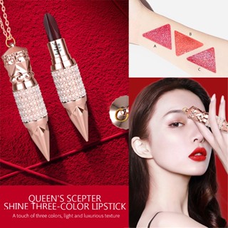 Queens Scepter Lipstick Three-color Lipstick Matte Sexy Waterproof Long Lasting Moisturizing Lipgloss Beauty Makeup taller