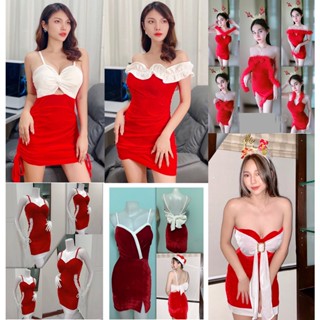 ชุดแซนตี้ คริสมาสต์ 🎄🎅🏻🎄ผ้ากำมะหยี่สีแดง Christmas dress Santa Claus Christmas Fancy Dress