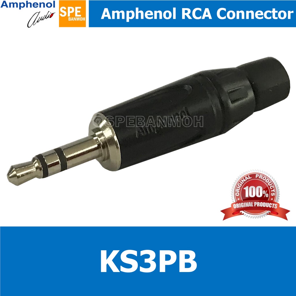 KS3PB หัว 3.5 mm สเตอริโอ KS3P Amphenol หัว Aux 3.5 3.5mm. Male TRS Audio Plug ปลั๊กไมค์เล็กสเตอริโอ 3.5 มม Mini Phon...