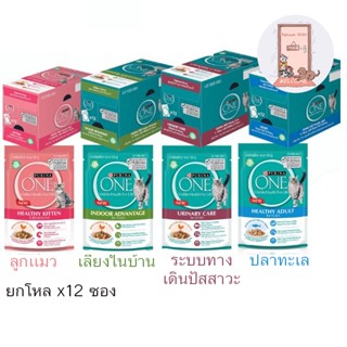 ใหม่ (ยกโหล) อาหารเปียกแมว Purina One Wet Pouch ชนิดซอง ขนาด 85 กรัม X12 ซอง