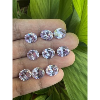 cz Diamond lavendor 9x7mm  2 pieces