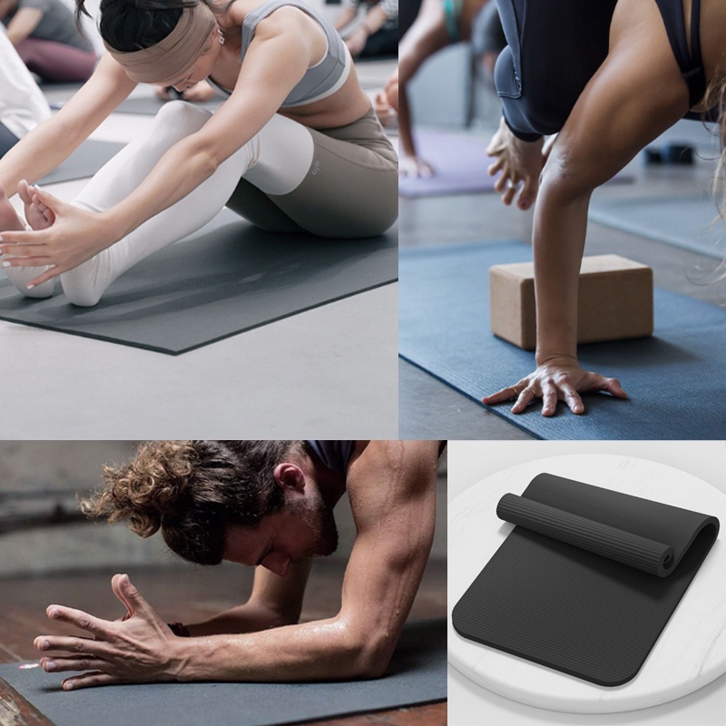 เสื่อโยคะขนาดกลาง เสื่อโยคะ เสื่อโยคะ เสื่อโยคะ พร้อมถุงฟรี ขนาด 183x61x10cm โฟม NBR - รูปที่ 6