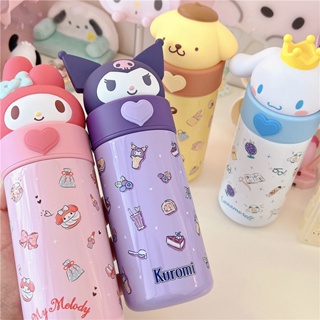 ♫350มิลลิลิตรใหม่ Sanrio ร้อนถ้วย Kuromi Melody Cinnamoroll การ์ตูน316สแตนเลสร้อนถ้วยแบบพกพาตุ๊กตาถ้วยน้ำของขวัญสำหรับเด็ก2023