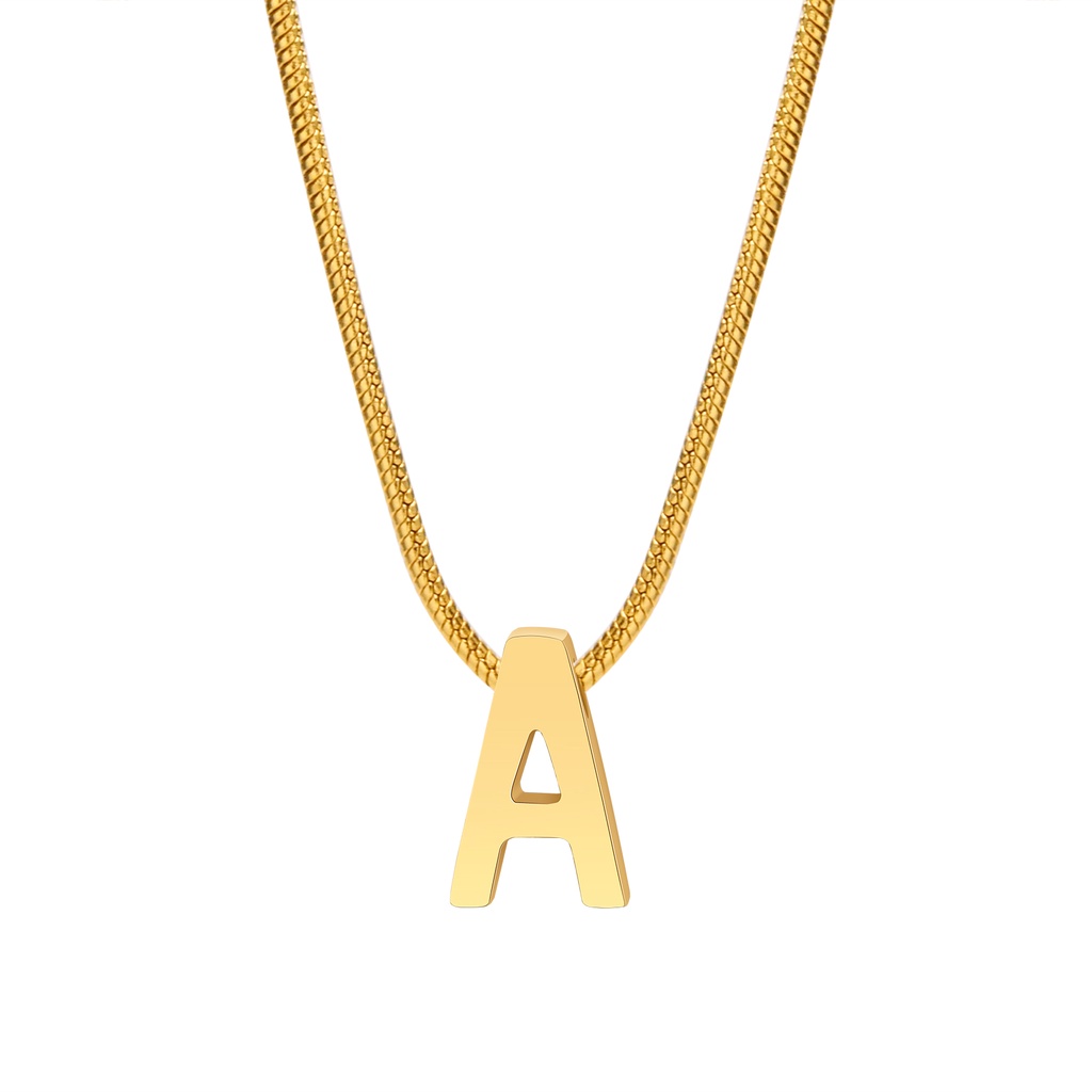 Vnox สร้อยคอสเตนเลส จี้ตัวอักษร สีทอง ของขวัญวันเกิด สําหรับผู้หญิง