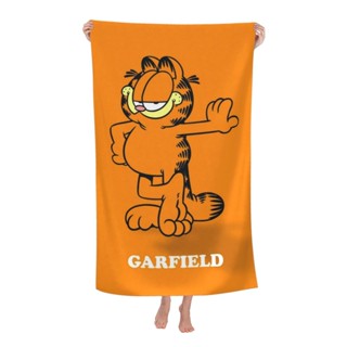 Garfield เสื้อคลุมอาบน้ํา ผ้าขนหนูไมโครไฟเบอร์ พิมพ์ลาย ขนาด 130*80 ซม. (52*32 นิ้ว) สําหรับทุกเพศ