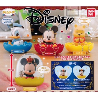 Disney Characters Gemries mini figure &amp; Tray ขนาด 7 x 6 x 6 ซม. ตรงฐานวางของได้เล็กน้อย มี 3 แบบให้เลือก