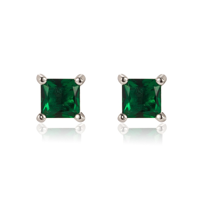 ต่างหู s925 earrings รุ่น เพทายสีเขียว ผู้หญิง ต่างหูแฟชั่น ของขวัญ เครื่องประดับ minimal